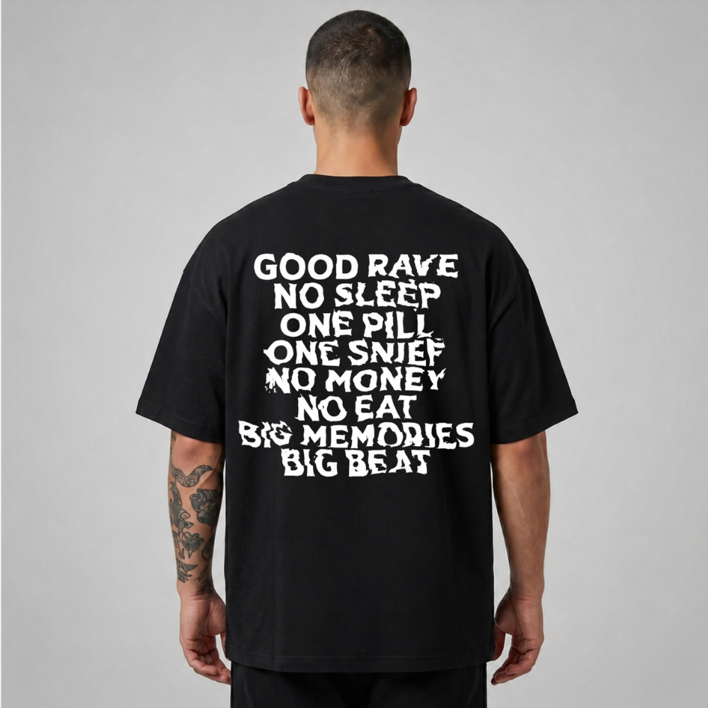 Oversize Premium T-Shirt Good Rave - Siyah